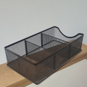 Black Mesh Desk Organizer - 3-Compartment